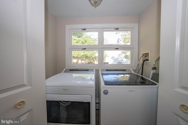 laundry room featuring washer and dryer