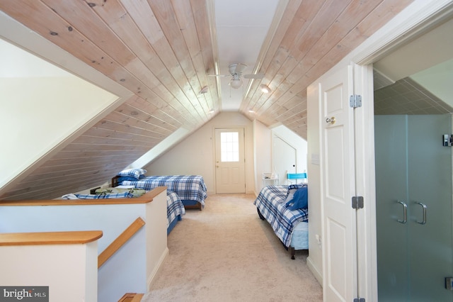 817 Seabreeze Rd, Cambridge, MD 21613 - carpeted bedroom featuring vaulted ceiling and wood ceiling