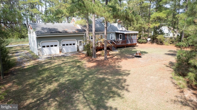 817 Seabreeze Rd, Cambridge, MD 21613 - view of front of house with a shingled roof, a garage, and a deck