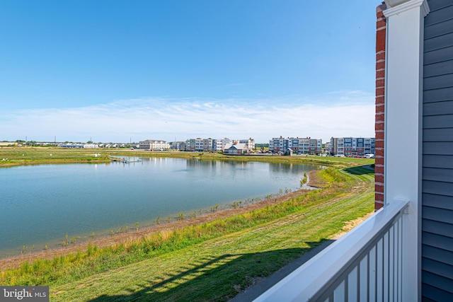 property view of water with a city view