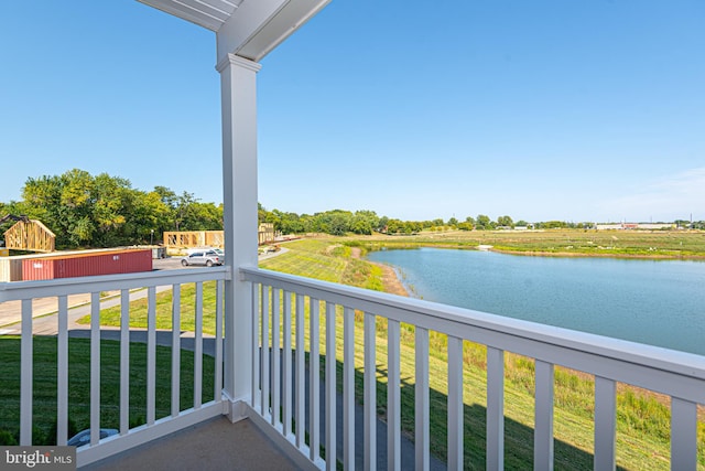 balcony with a water view