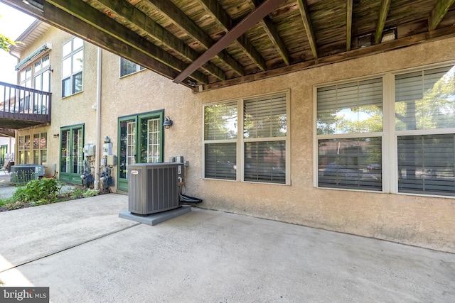 view of patio / terrace featuring central AC unit