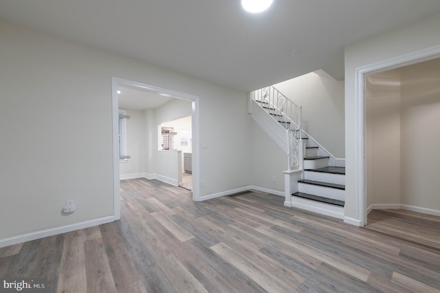 interior space with hardwood / wood-style floors