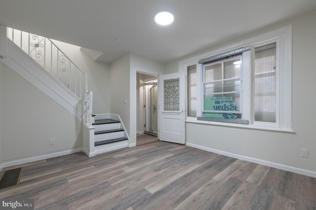 interior space with wood-type flooring