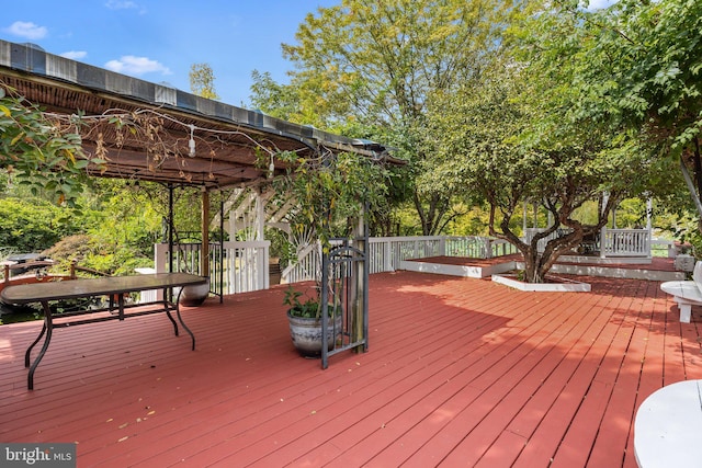 deck with a pergola