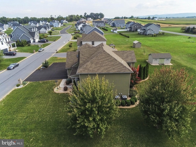 aerial view with a residential view