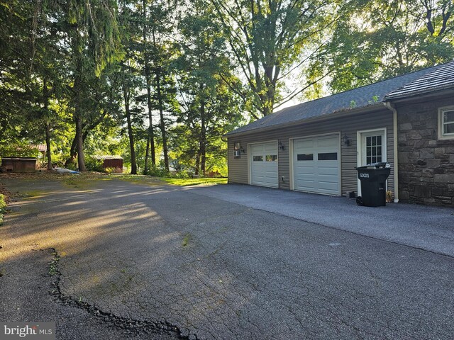 view of garage