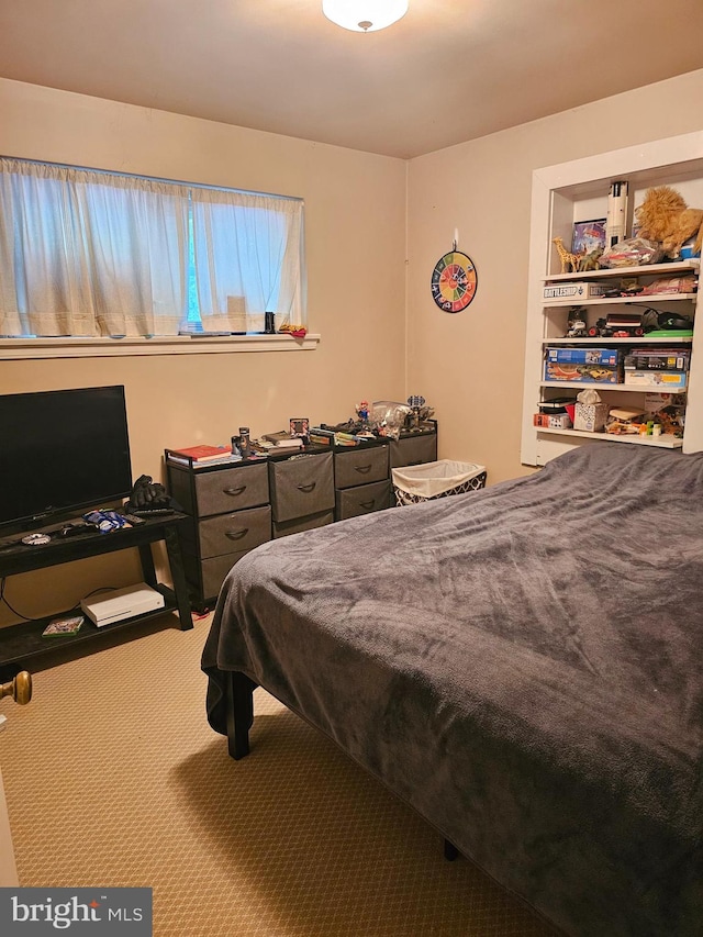 bedroom with pool table and carpet