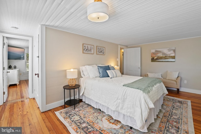 bedroom featuring light wood-type flooring