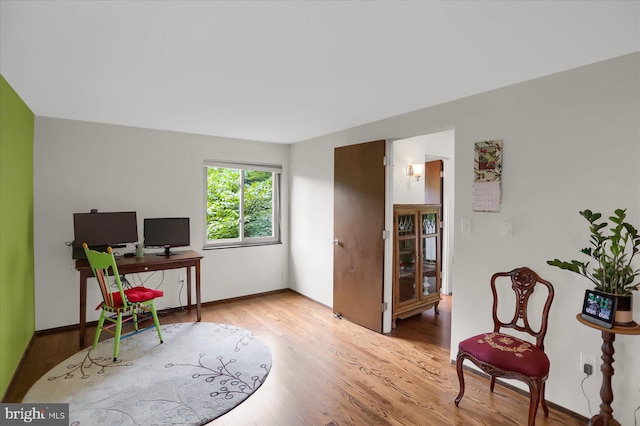 office featuring light wood-type flooring