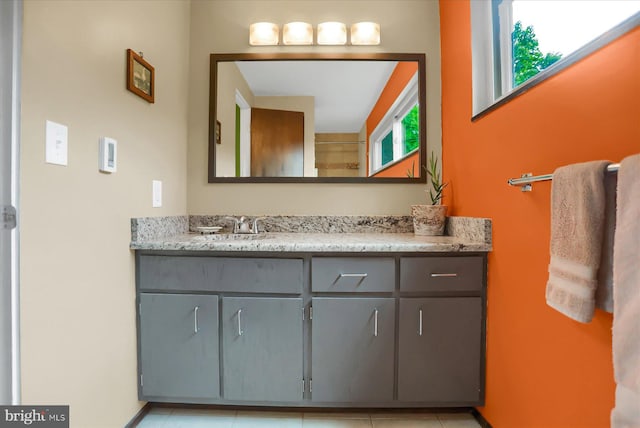 bathroom featuring vanity and tile patterned floors