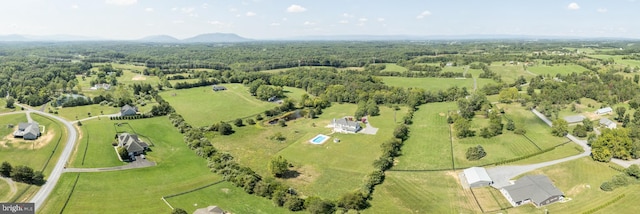 drone / aerial view featuring a rural view