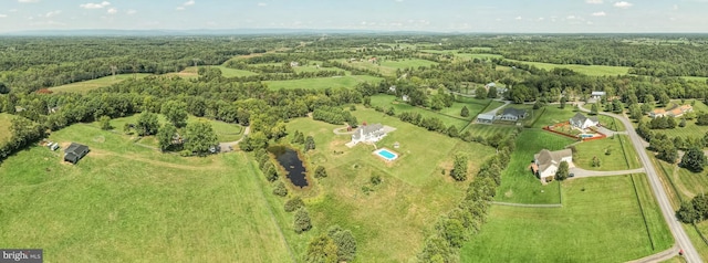 aerial view featuring a rural view