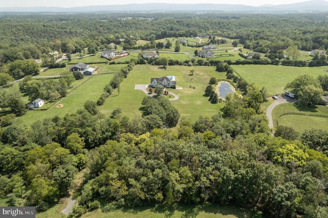 aerial view featuring a rural view