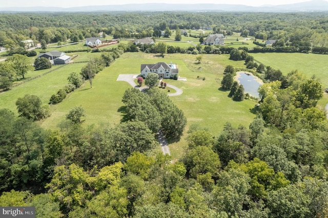 aerial view with a rural view