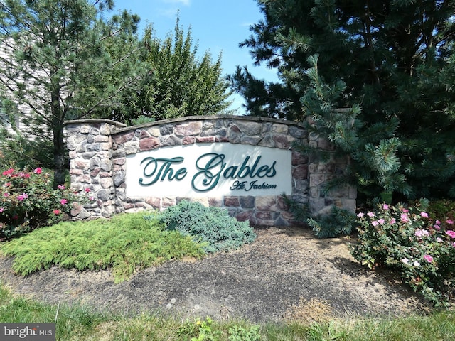 view of community sign