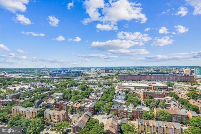 bird's eye view with a view of city