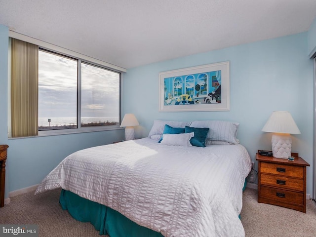 bedroom with carpet flooring and baseboards