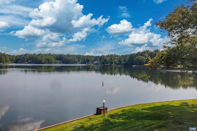 water view with a wooded view