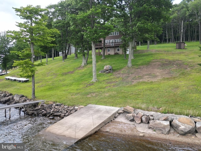 view of yard with a deck