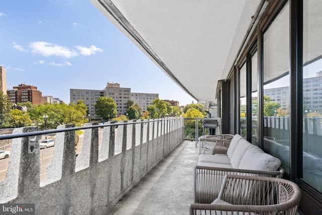balcony with a city view