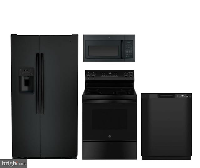 kitchen with black appliances