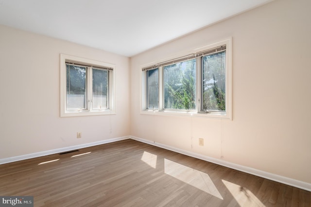 empty room featuring wood-type flooring