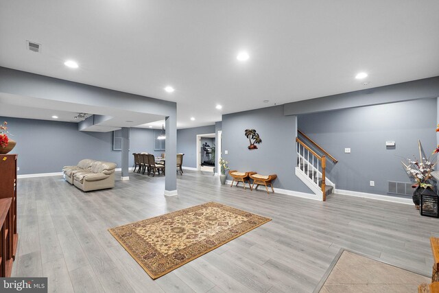 interior space featuring light hardwood / wood-style floors