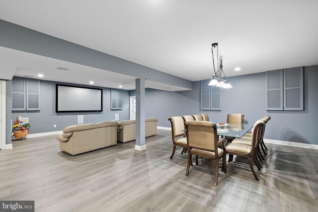 dining room featuring light wood-type flooring