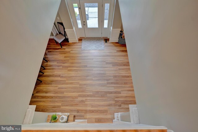 entrance foyer with wood finished floors