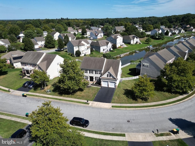 bird's eye view with a residential view