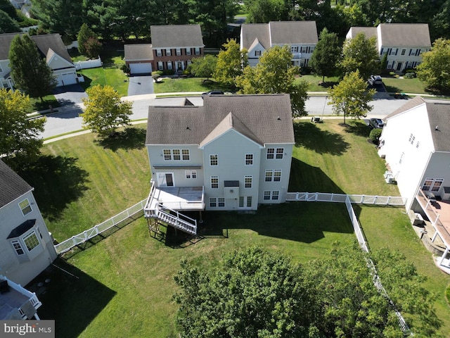 aerial view featuring a residential view