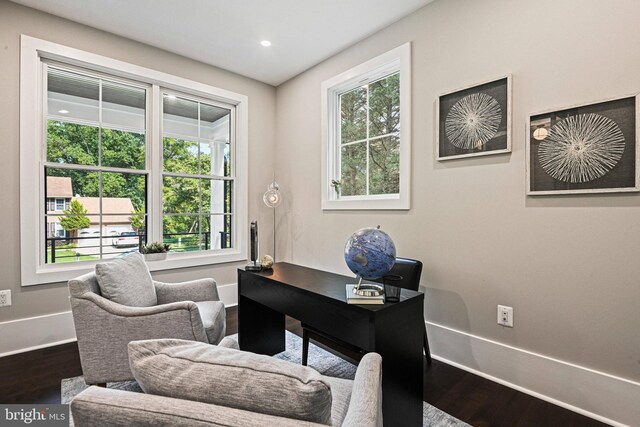 home office with french doors