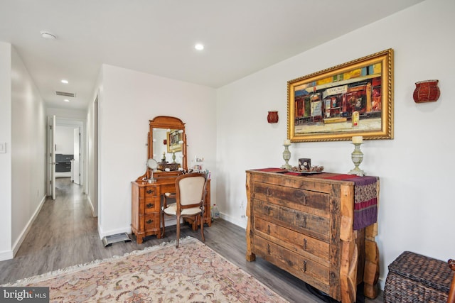 sitting room featuring hardwood / wood-style flooring