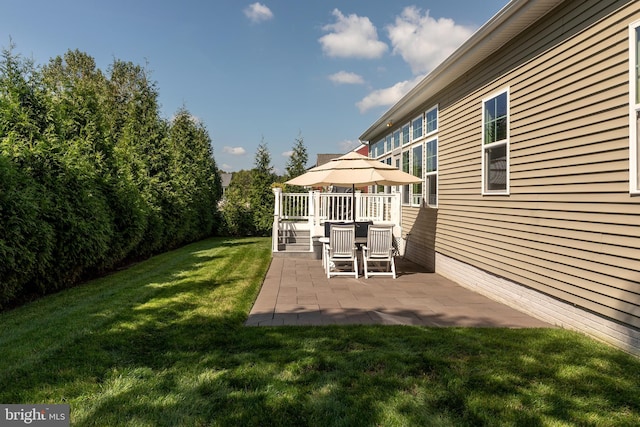 view of yard with a patio