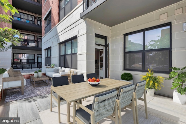 view of patio / terrace featuring an outdoor hangout area