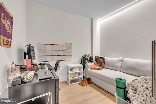 home office featuring light wood-type flooring