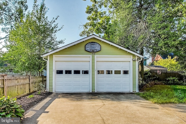 view of garage