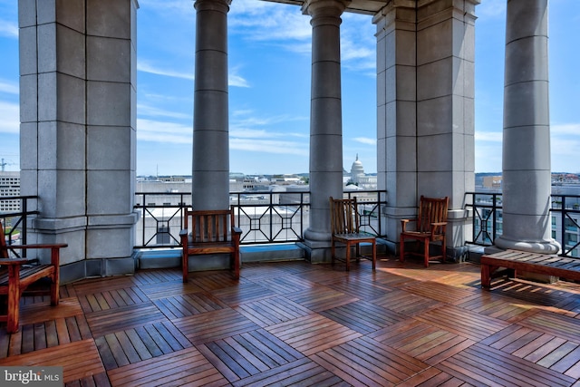 balcony with a view of city