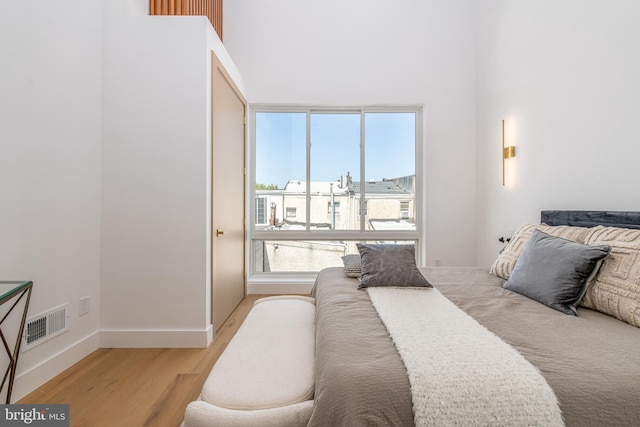 bedroom featuring light hardwood / wood-style floors