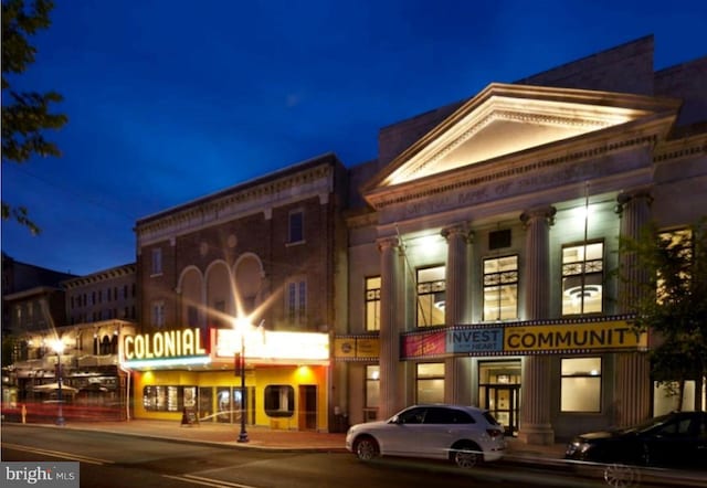 view of property at night