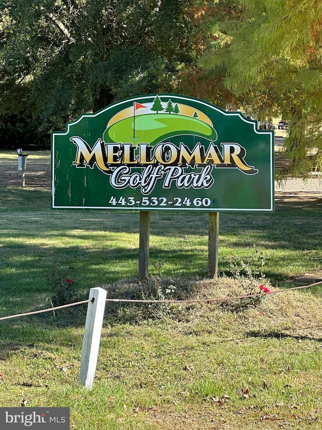 view of community sign