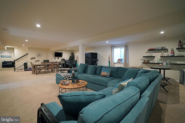 view of carpeted living room