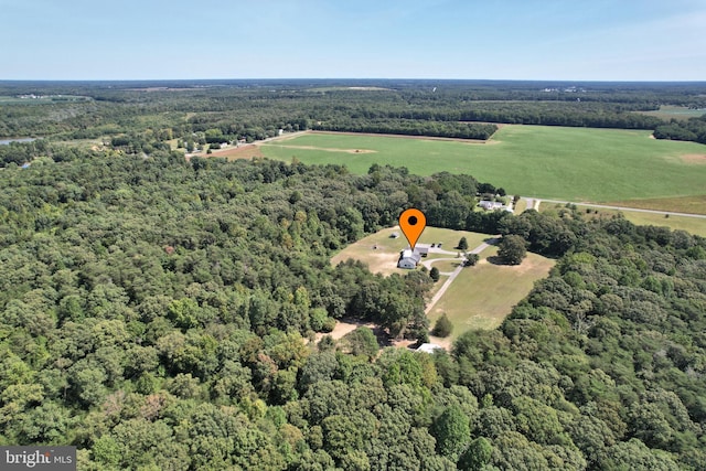 bird's eye view featuring a rural view