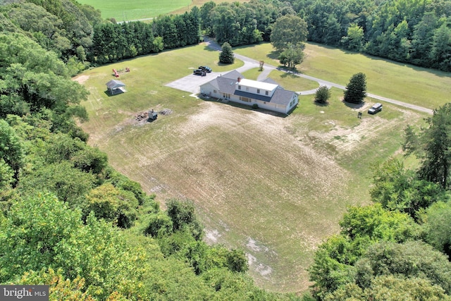 drone / aerial view with a rural view