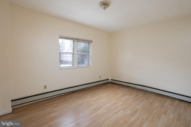 spare room featuring light hardwood / wood-style floors