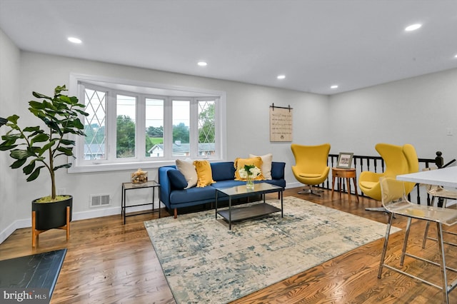 living room featuring hardwood / wood-style floors