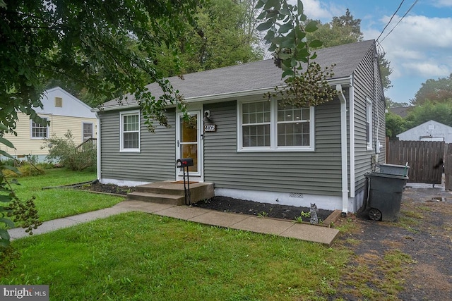 view of front of home with a front yard