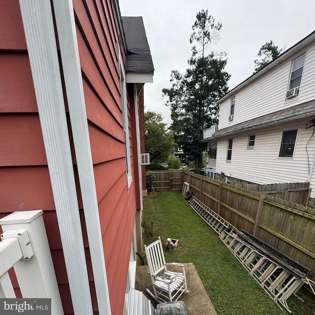 view of yard with fence