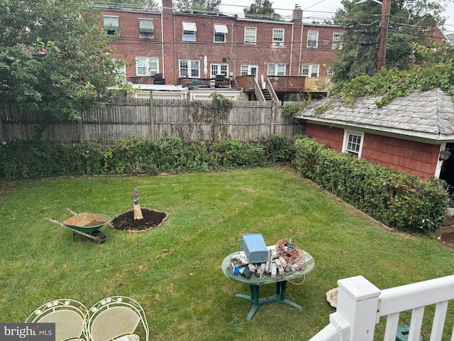 view of yard with fence